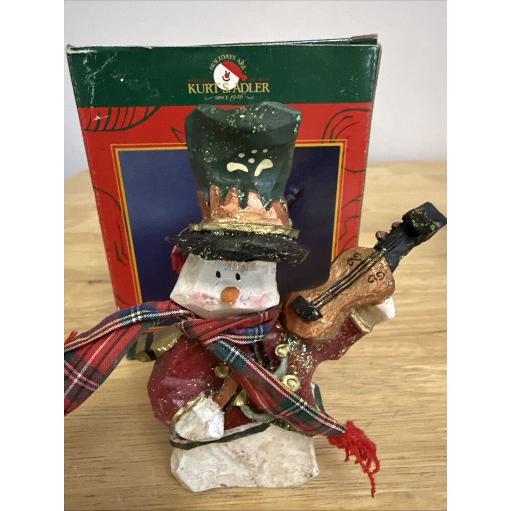 Vintage Kurt S. Adler Snowfolk Snowtown Band Violin Snowman Christmas